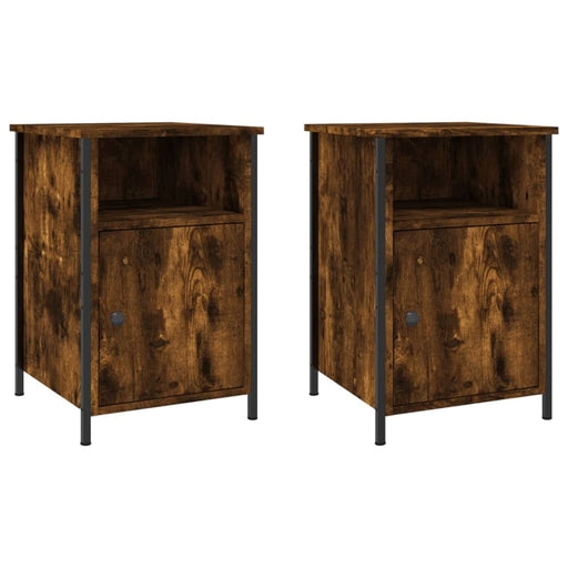 Bedside Cabinets 2 Pcs Smoked Oak 40x42x60 Cm Engineered