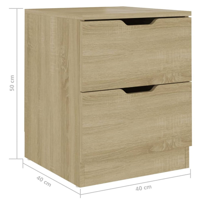 Bedside Cabinets 2 Pcs Sonoma Oak 40x40x50 Cm Engineered