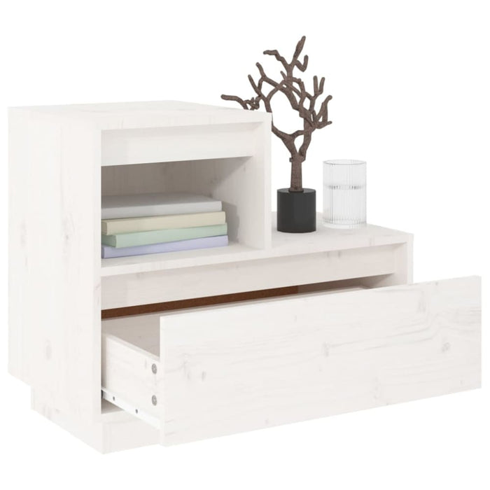 Bedside Cabinets 2 Pcs White 60x34x51 Cm Solid Wood Pine