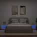 Bedside Cabinets with Led Lights 2 Pcs White 50x40x45 Cm