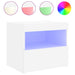 Bedside Cabinets with Led Lights 2 Pcs White 50x40x45 Cm