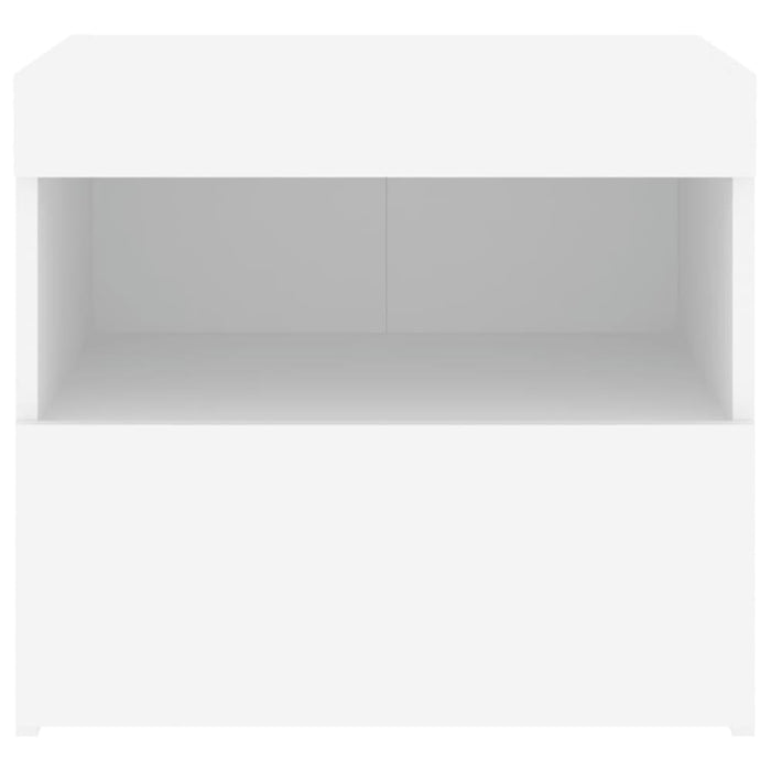Bedside Cabinets with Led Lights 2 Pcs White 50x40x45 Cm