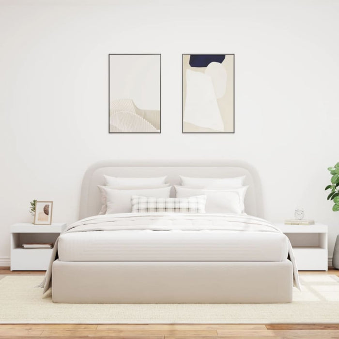 Bedside Cabinets with Led Lights 2 Pcs White 50x40x45 Cm