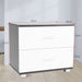 Bedside Table with Drawers Mdf - Black White