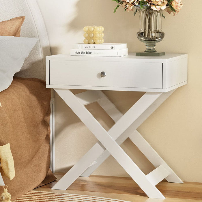 Bedside Table Side End Drawers Nightstand Bedroom Storage