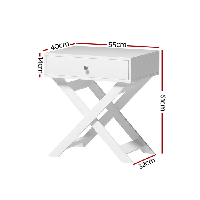 Bedside Table Side End Drawers Nightstand Bedroom Storage