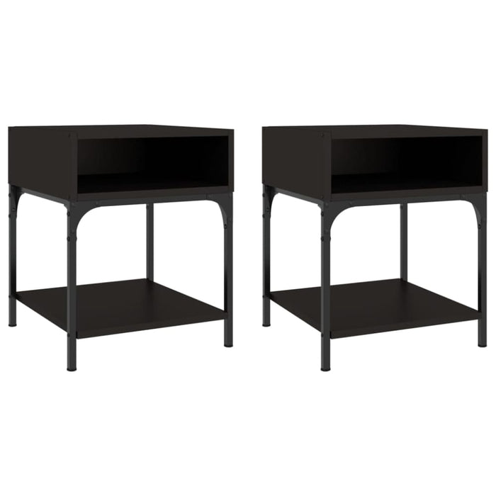 Bedside Tables 2 Pcs Black 40x41x50 Cm Engineered Wood
