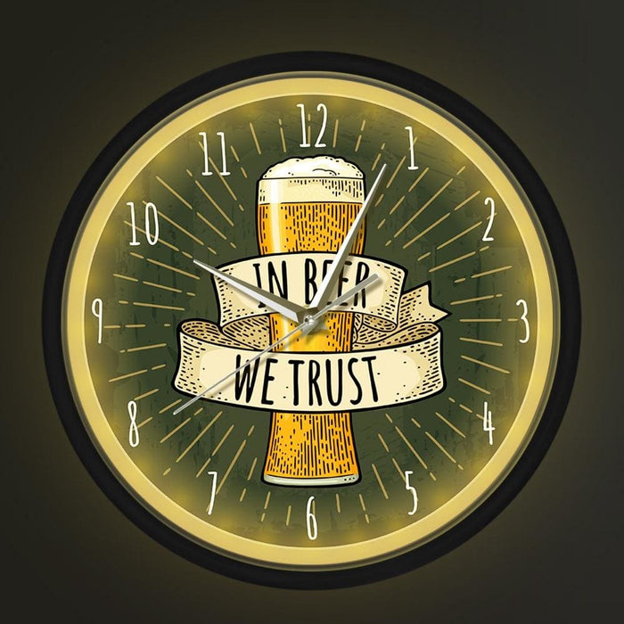 In Beer We Trust Bar Artwork Smart Voice Control Wall Clock