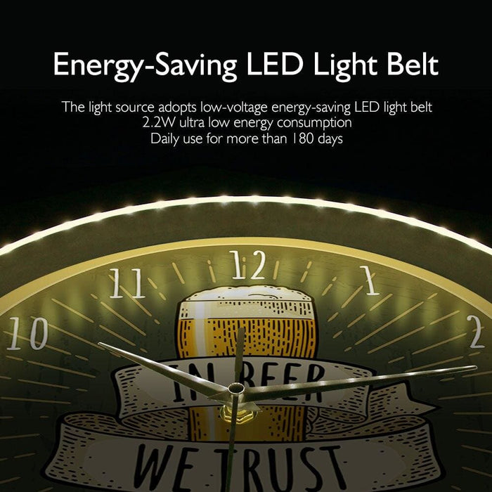 In Beer We Trust Bar Artwork Smart Voice Control Wall Clock