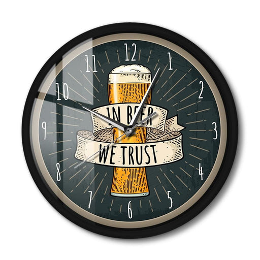 In Beer We Trust Bar Artwork Smart Voice Control Wall Clock