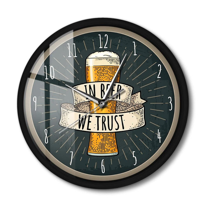 In Beer We Trust Bar Artwork Smart Voice Control Wall Clock
