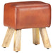 Gym Bok Bench 38 Cm Brown Real Leather and Solid Mango Wood