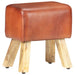 Gym Bok Bench 38 Cm Brown Real Leather and Solid Mango Wood
