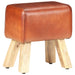 Gym Bok Bench 38 Cm Brown Real Leather and Solid Mango Wood