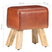Gym Bok Bench 38 Cm Brown Real Leather and Solid Mango Wood