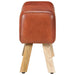 Gym Bok Bench 58 Cm Brown Real Leather and Solid Mango Wood
