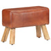 Gym Bok Bench 58 Cm Brown Real Leather and Solid Mango Wood