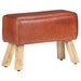 Gym Bok Bench 58 Cm Brown Real Leather and Solid Mango Wood
