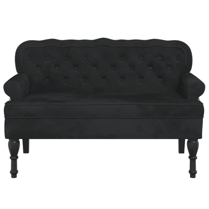 Bench with Backrest Black 119.5x64.5x75 Cm Velvet Tixolo