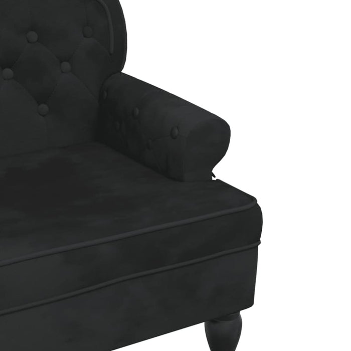 Bench with Backrest Black 119.5x64.5x75 Cm Velvet Tixolo