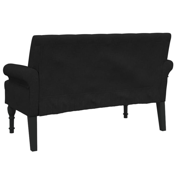 Bench With Backrest Black 120x62x75.5 Cm Fabric Tixoxx