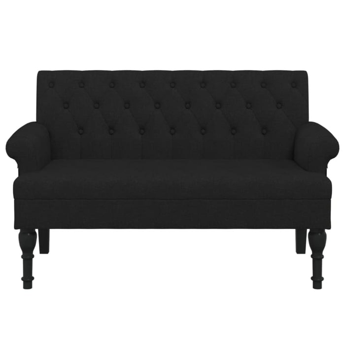 Bench With Backrest Black 120x62x75.5 Cm Fabric Tixoxx
