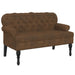 Bench With Backrest Brown 119.5x64.5x75 Cm Faux Suede