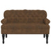 Bench With Backrest Brown 119.5x64.5x75 Cm Faux Suede