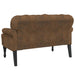 Bench With Backrest Brown 119.5x64.5x75 Cm Faux Suede