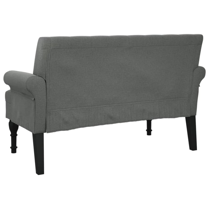 Bench With Backrest Dark Grey 120x62x75.5 Cm Fabric Tixoxo