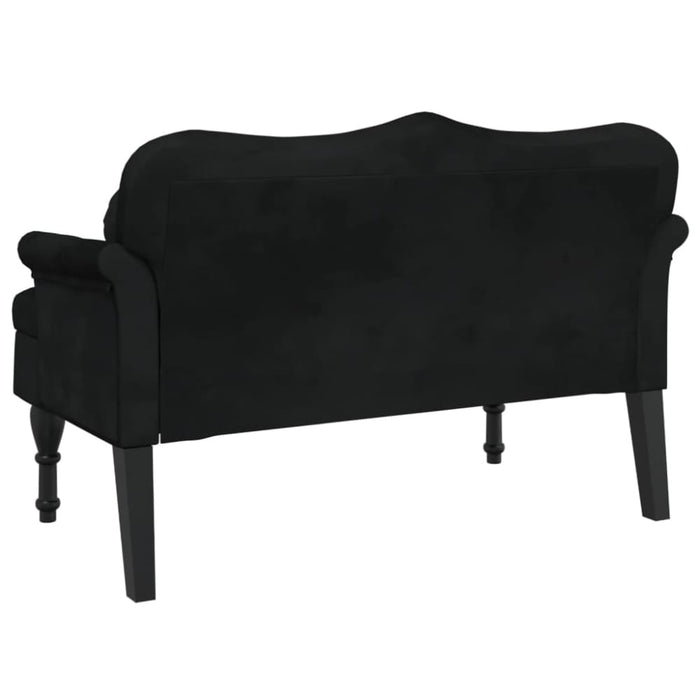 Bench with Cushions Black 120.5x65x75 Cm Velvet Tixoap
