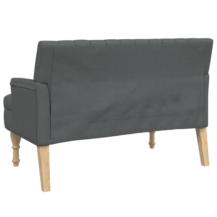 Bench With Cushions Dark Grey 113x64.5x75.5 Cm Fabric Tixoto
