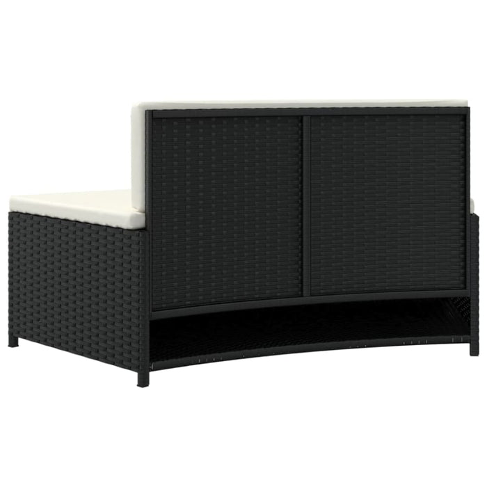 Spa Benches with Cushions 2 Pcs Black Poly Rattan Tlxxlx