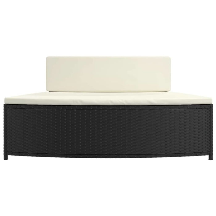 Spa Benches with Cushions 2 Pcs Black Poly Rattan Tlxxlx