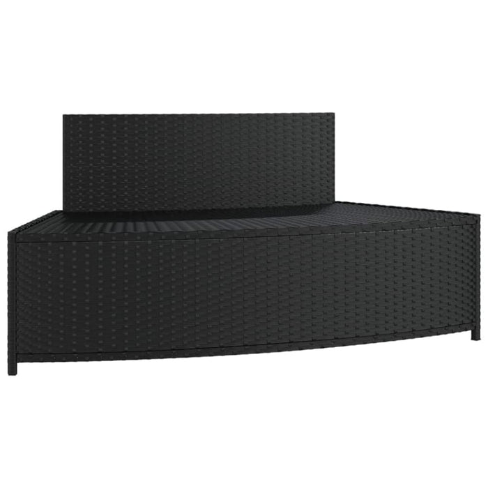 Spa Benches with Cushions 2 Pcs Black Poly Rattan Tlxxlx