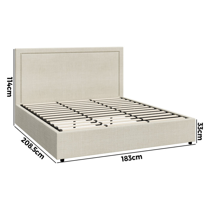 Bed Frame King Size Gas Lift Base With Storage Adi