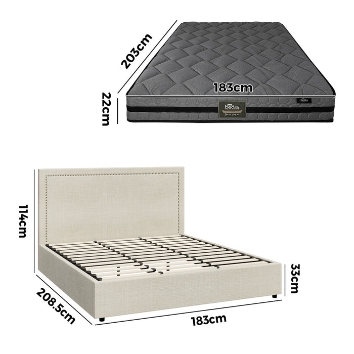 Bed Frame King Size Gas Lift Storage Beds With Mattress Set Adi