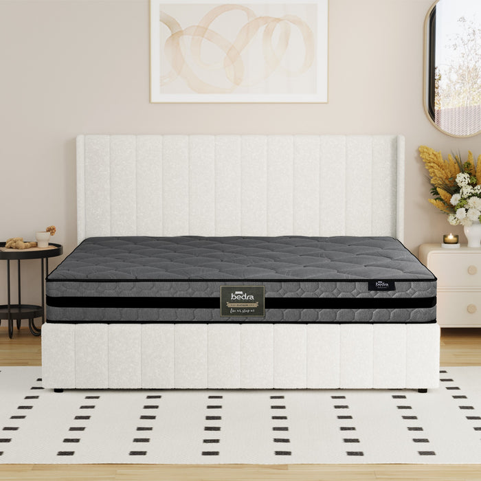 Bed Frame King Size Gas Lift Storage Boucle Bed Mattress Set Bily