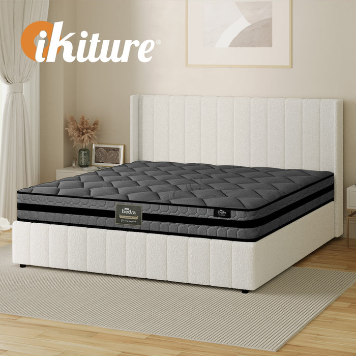 Bed Frame King Size Gas Lift Storage Boucle Bed Mattress Set Bily