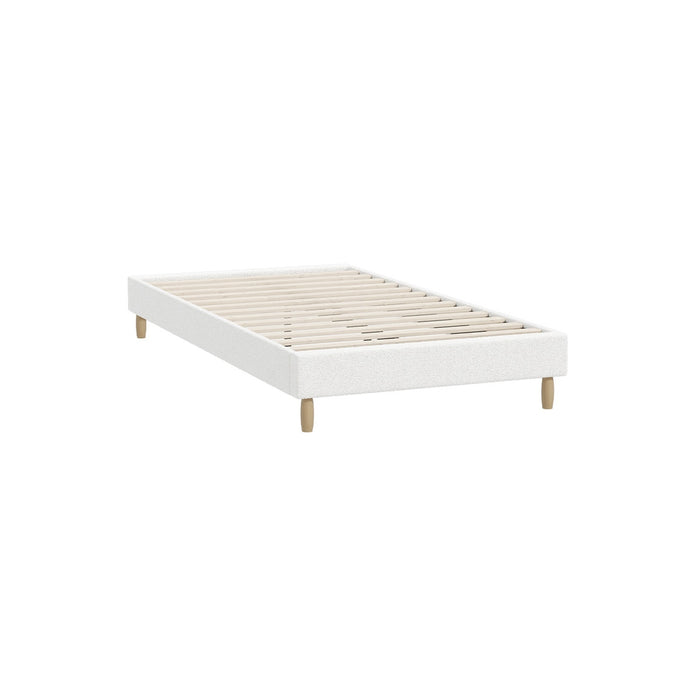 Bed Frame King Single Size Bed Base Platform Fabric White
