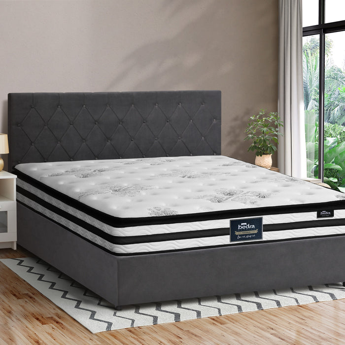 Bed Frame King Size Gas Lift Base With Mattress Velvet Grey