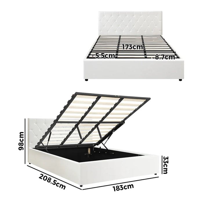 Bed Frame King Size Gas Lift Bed With Storage
