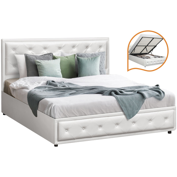 Bed Frame Double Size Gas Lift Base With Storage