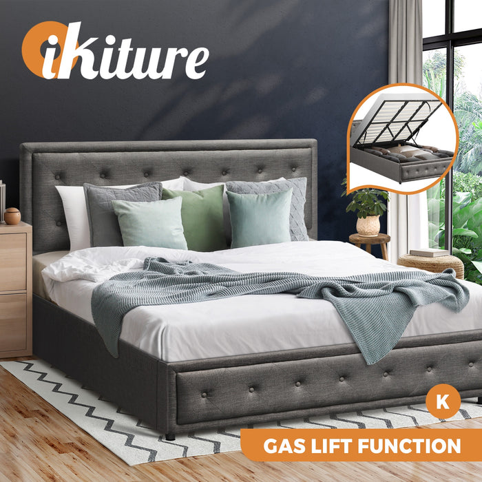 Bed Frame King Size Gas Lift Bed With Storage