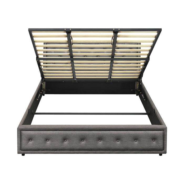 Bed Frame King Size Gas Lift Base Storage Grey