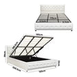 Bed Frame King Size Gas Lift Bed With Storage White