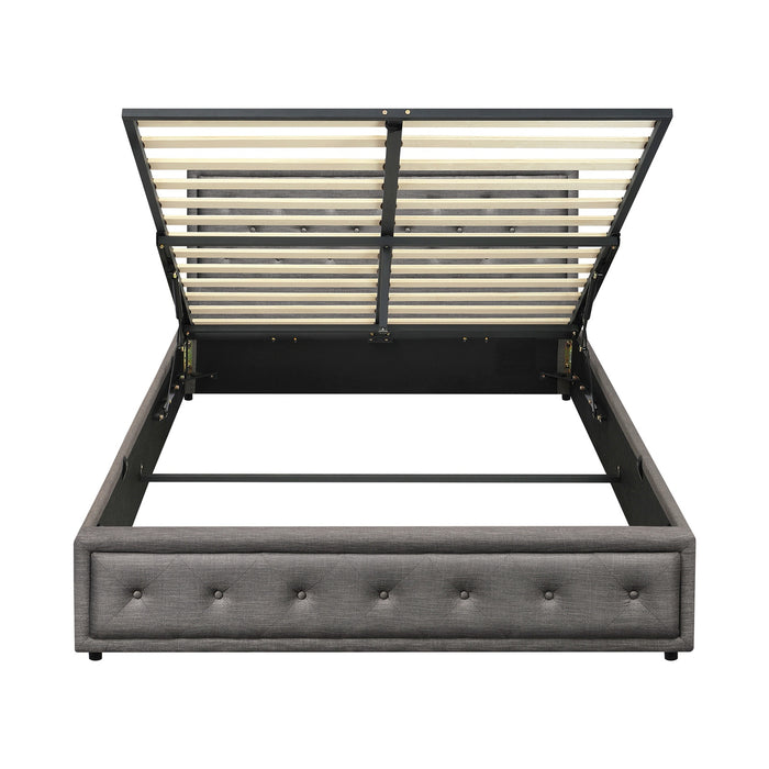Bed Frame Queen Size Gas Lift Bed With Storage Grey