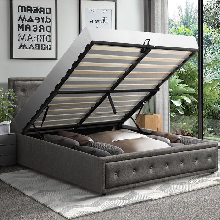 Bed Frame Queen Size Gas Lift Base With Storage
