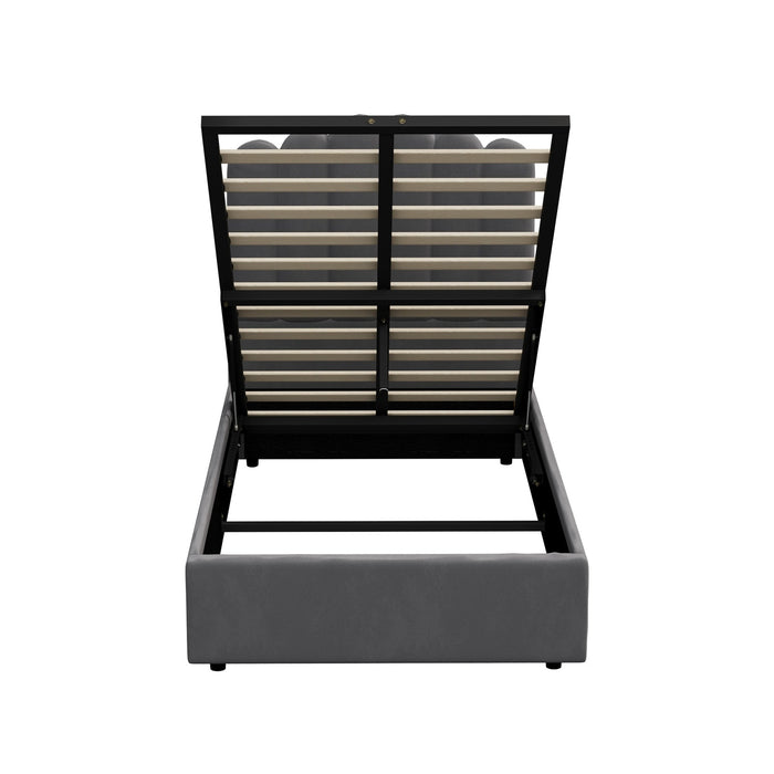 Bed Frame King Single Size Gas Lift Bed Base With Storage Velvet Klon