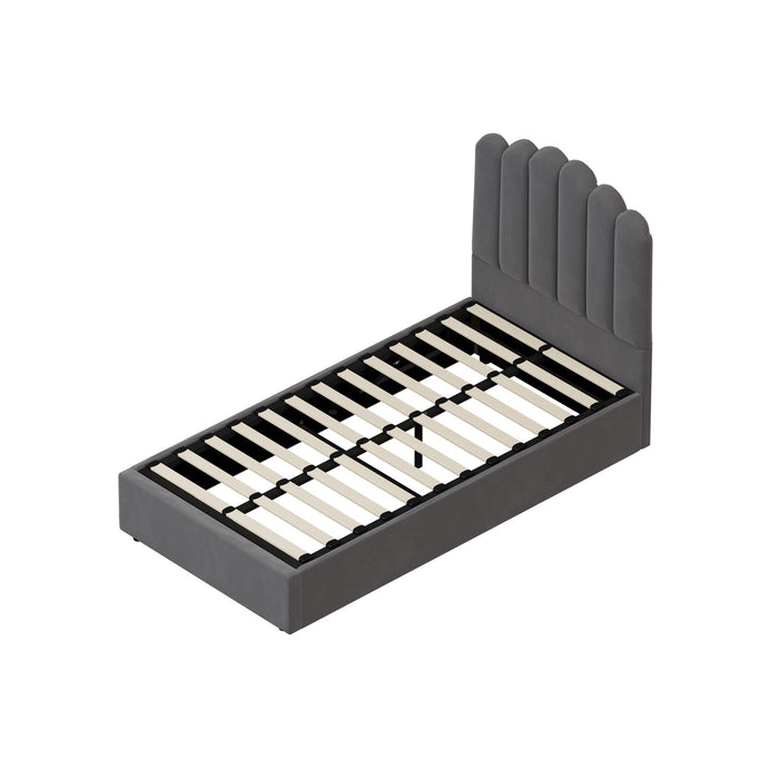 Bed Frame King Single Size Gas Lift Bed Base With Storage Velvet Klon